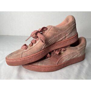 Puma Shoes Size 5.5 Desert Flower Casual Sneakers Pink Suede 35511069 Lace Up‎